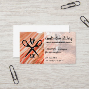 Seamstressロゴ  縫製ファブリック 名刺