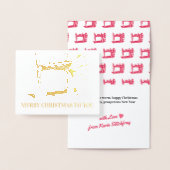 Seamstress裁縫機「手作り」クリスマス 箔カード (ディスプレー)