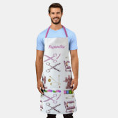 Seamstress裁縫Smock裁縫機のパーソナライズ エプロン (着用した状態)