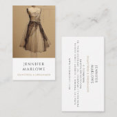 Seamstress Dresmakerテーラーファッションスケッチ 名刺 (正面/裏面)