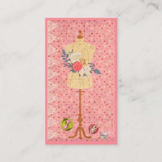 Seamstress Dresmaker Designerのドレス型枠 名刺 (正面)