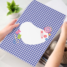 Seamstress Sewing  Gingham Purple