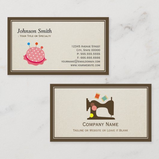 Seamstress Tailor – カット裁縫ねじキット 名刺 (正面/裏面)