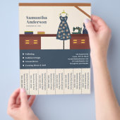 Seamstress & Tailor Tear Off Strips Flyer チラシ (手)