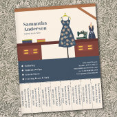 Seamstress & Tailor Tear Off Strips Flyer チラシ