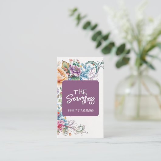 Seamstress Tailoring business card  名刺 (スタンド正面)