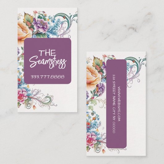Seamstress Tailoring business card  名刺 (正面/裏面)