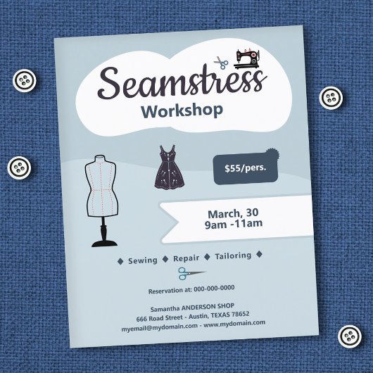 Seamstress Workshop チラシ