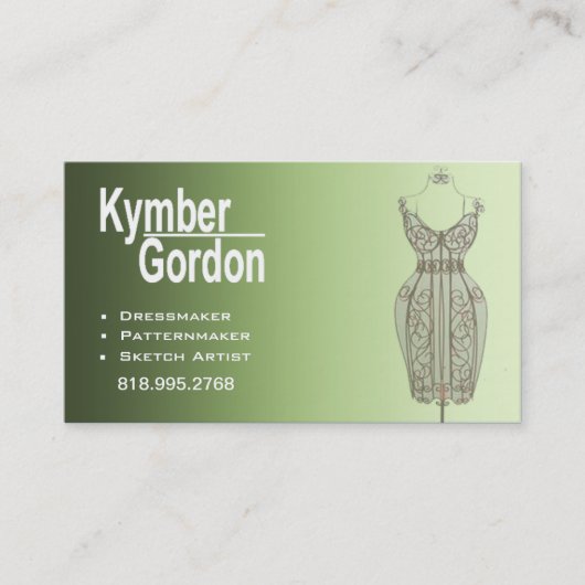 Seamtress "ドレスメーカーマネキンII"の-ひな型製作者 名刺 (正面)