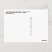 Seaooamグリーンとネイビーストライプズありがとうはがき ポストカード (裏面)