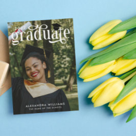 Seaooamグリーンホイエレガントルオーバーレイ写真卒業 招待状