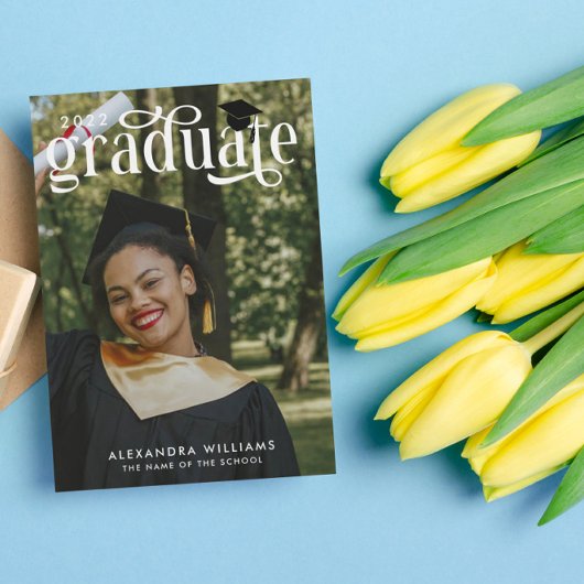 Seaooamグリーンホイエレガントルオーバーレイ写真卒業 招待状