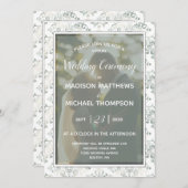 Seaooamベージュ色結婚VirtualのLivestream結婚の 招待状 (正面/裏面)