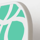 Seaooam緑と白の抽象芸術パターン名 ピックルボールラケット (左詳細)