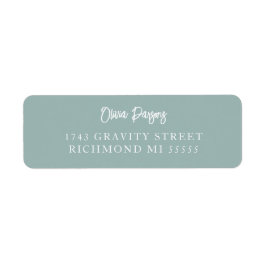 Seaooam緑モダン最小スクリプトアドレスLa ラベル