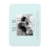 Seaooam B/Wカップル写真ウェディング日付を保存 マグネット (縦)