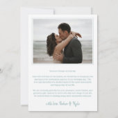 Seaooam Blue Archの結婚写真の愛感謝していと サンキューカード (裏面)