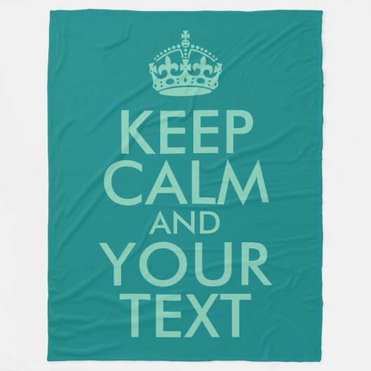 Seaooam Green 保 Calm Calm and Your Text フリースブランケット (正面)