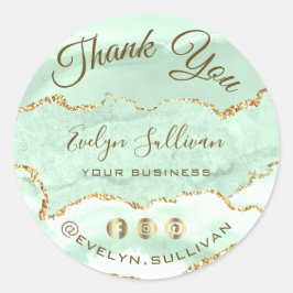 Seaooam Green Agateありがとう ラウンドシール