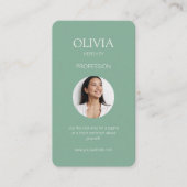 Seaooam Green Photo Social QRコード 名刺 (正面)