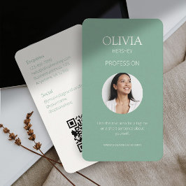 Seaooam Green Photo Social QRコード 名刺