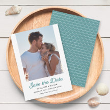 Seaooam Waves Photo Save the Date Card