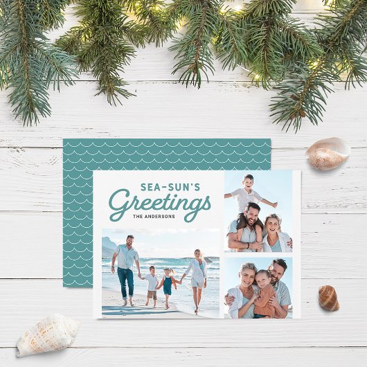 Seaooam Waves Sea-SunのGreetings Photo シーズンカード