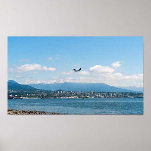 Seaplane taking off over Vancouver bay ポスター (正面)