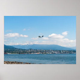 Seaplane taking off over Vancouver bay ポスター