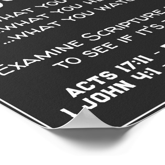 Search Scripture Black & White ポスター (角)