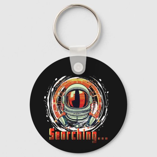 「Searching…」宇宙飛行士のポートレートキーチェーン キーホルダー (正面)