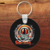 「Searching…」宇宙飛行士のポートレートキーチェーン キーホルダー (正面)