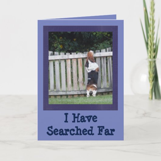 Searching Basset Houndとの友情カード カード (正面)