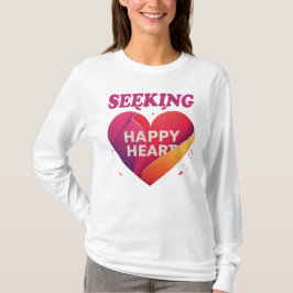 Searching Happyハート基本長袖 Tシャツ