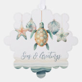 Seas and Greetings Photo Christmas Ornament オーナメントカード (正面)