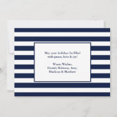 Seas and Greetings Poinsettiaいかり写真ストライプの シーズンカード (裏面)