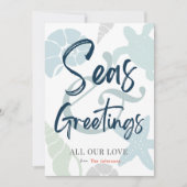 Seas and Greetings Seashell Holiday Photo Card 招待状 (正面)