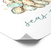 "Seas & Greetings" Beach House Christmas Oyster ポスター (角)