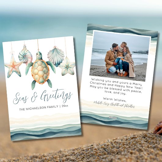 Seas & Greetings Coastal Christmas Photo シーズンカード