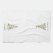 "Seas & Greetings" Coastal Oyster Christmas Tree キッチンタオル (横)