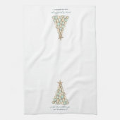 "Seas & Greetings" Coastal Oyster Christmas Tree キッチンタオル (縦)