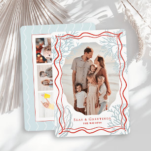 Seas & Greetings Coral 4枚の写真入りクリスマスカード シーズンカード