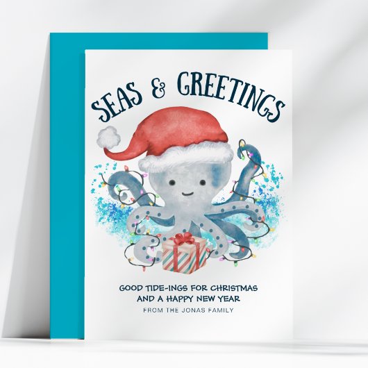 Seas & Greetings Octopus Santa Christmas シーズンカード