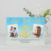 Seas N Greetingsクリスマス航海のいかり写真 箔シーズンカード (立ち正面)