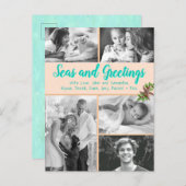Seas n Greetingsファミリーフォトコラージュ ポストカード (正面/裏面)