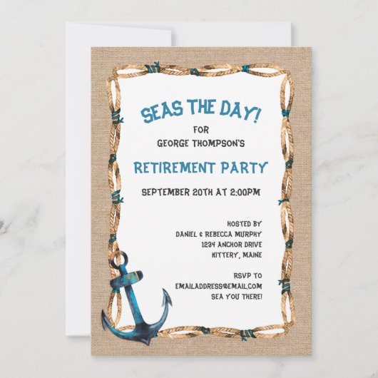 Seas the Day 航海の Retierment（日除けの海） 招待状 (正面)