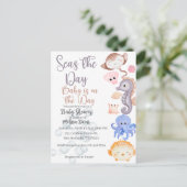 Seas the Day Baby Shower Invitation ポストカード (スタンド正面)