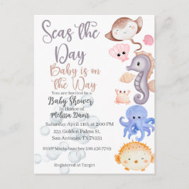 Seas the Day Baby Shower Invitation  ポストカード
