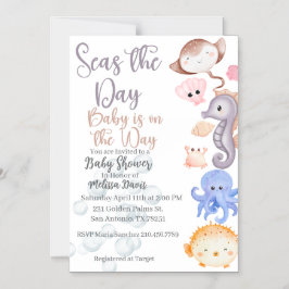 Seas the Day Baby Shower Invitation  マグネット招待状