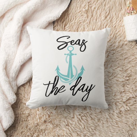 Seas the Day Throw Pillow クッション (ブランケット)